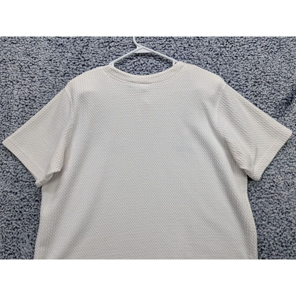 VTG Waffle Knit Floral Embroidered Top Size XL Cottage Granny Garden White - Picture 5 of 12